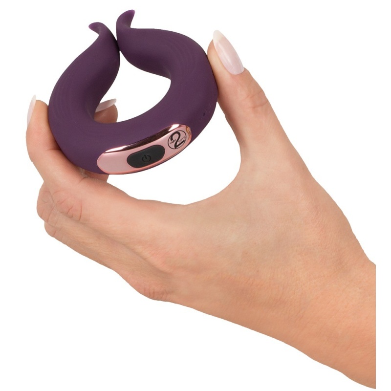 Wibrator pierścieniowy Couples Choice Two Motors Coup z 2 silnikami i elastycznymi ramionami, długość 8,7 cm - 9