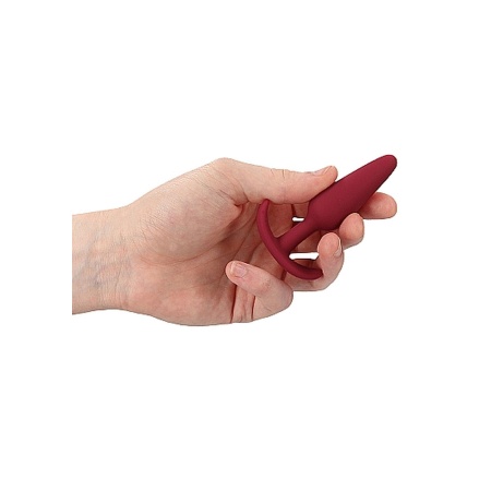 Slim Butt Plug Red - stożkowy korek analny z medycznego silikonu, średnica 2,2 cm, długość wprowadzania 7,5 cm - 1