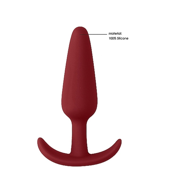 Slim Butt Plug Red - stożkowy korek analny z medycznego silikonu, średnica 2,2 cm, długość wprowadzania 7,5 cm - 5