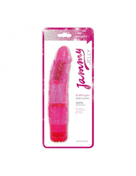 VIBRATOR JAMMY JELLY BLASTY GLITTER PINK