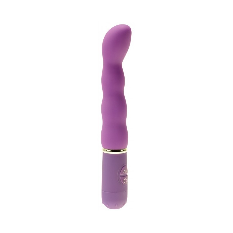 Wibrator Bliss G Spot Purple - wygięta głowica, prążkowana struktura, 2x AAA wymiary producenta niepodane - 2