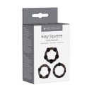 Pierścienie na penisa Easy Squeeze - zestaw 3 ultra miękkich, wyjątkowo rozciągliwych pierścieni (czarny, w 3 stopniowanych rozm - 1