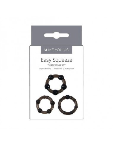 Me You Us Easy Squeeze Cock Ring Set Black