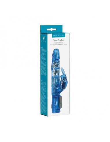 Me You Us Twin Turbo Rabbit Vibrator Blue