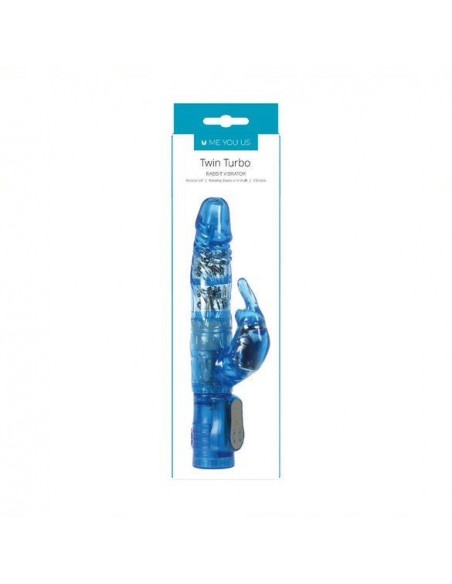 Me You Us Twin Turbo Rabbit Vibrator Blue