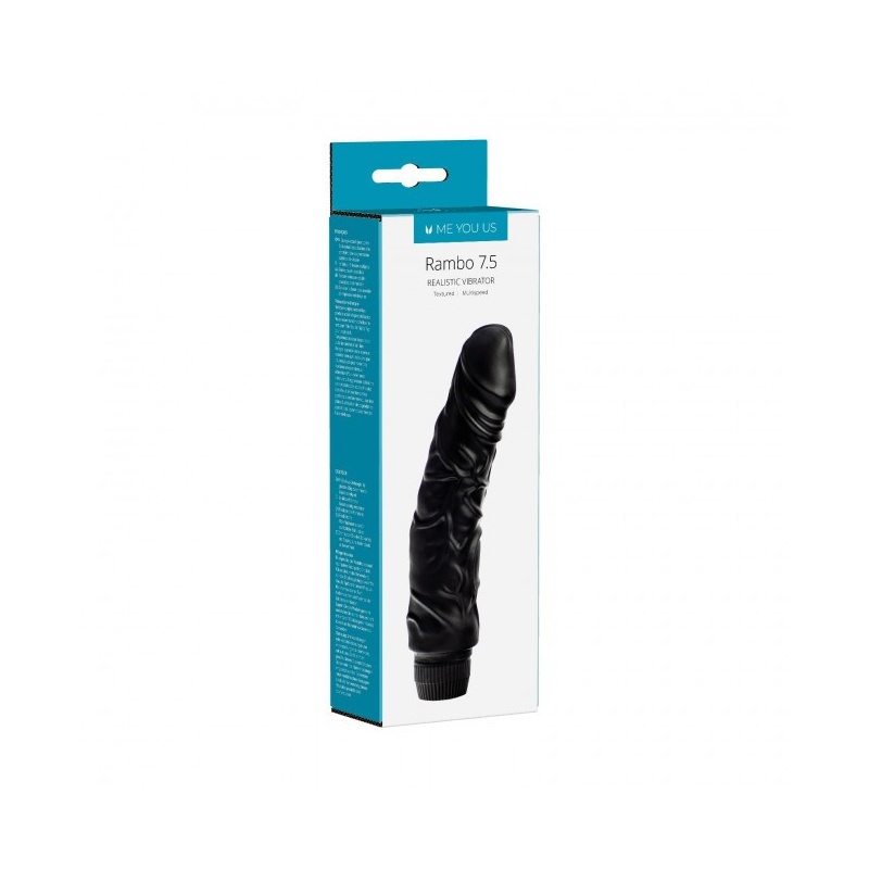 Wibrator Curved Veined Rambo Vibe Black - zakrzywiony, żyłkowany korpus, 19 cm długości, 16 cm obwodu - 1