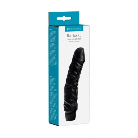 Wibrator Curved Veined Rambo Vibe Black - zakrzywiony, żyłkowany korpus, 19 cm długości, 16 cm obwodu - 1