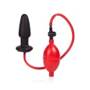 Pompowany korek analny Expandable Butt Plug Black - nadmuchiwana głowica stożkowa z gruszką, 9,5 cm - 1