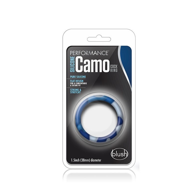 Pierścień na penisa Performance Silicone Camo - płaska konstrukcja z czystego silikonu, średnica wewnętrzna 3,8 cm - 2