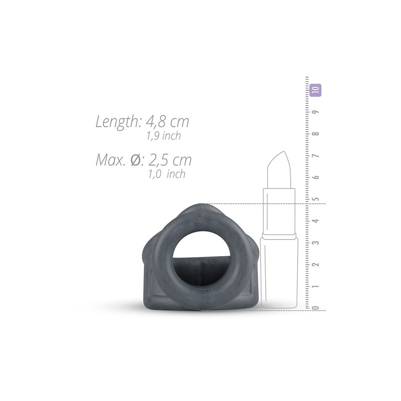 Podwójny pierścień erekcyjny na penisa i jądra Liquid Silicone 2 in 1 Ballstretcher - rozciągliwy płynny silikon, średnice wewnę - 9