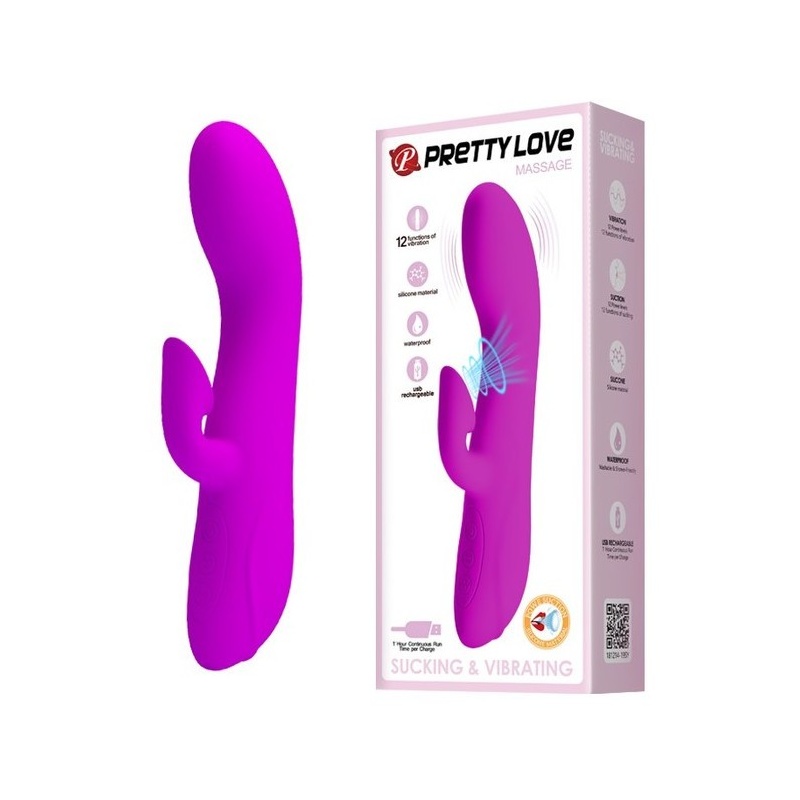 Wibrator Desirable Flirt ze stymulacją ssącą i wibracyjną, 20 cm - 5