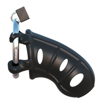Klatka na penisa FCR Hardcore Silicone Blocker 9,5 cm z regulowanym stalowym pierścieniem 5,2 cm i silikonową tuleją 4 cm - 1 2