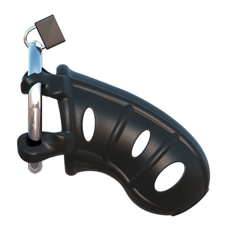 Klatka na penisa FCR Hardcore Silicone Blocker 9,5 cm z regulowanym stalowym pierścieniem 5,2 cm i silikonową tuleją 4 cm - 2
