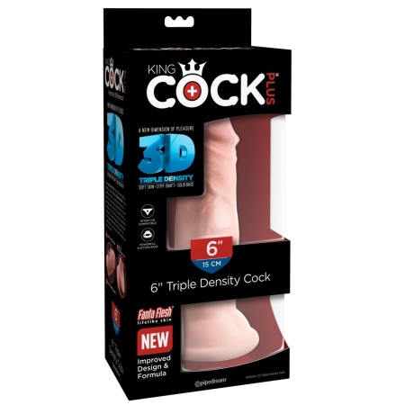 KCP 6 Triple Density – dildo o potrójnej gęstości z przyssawką, długość całkowita 18,4 cm - 1