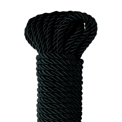 Lina Bondage Deluxe Silk Rope Black – Pleciona, Jedwabista, 10 m (1000 cm), 7 mm - 1 2