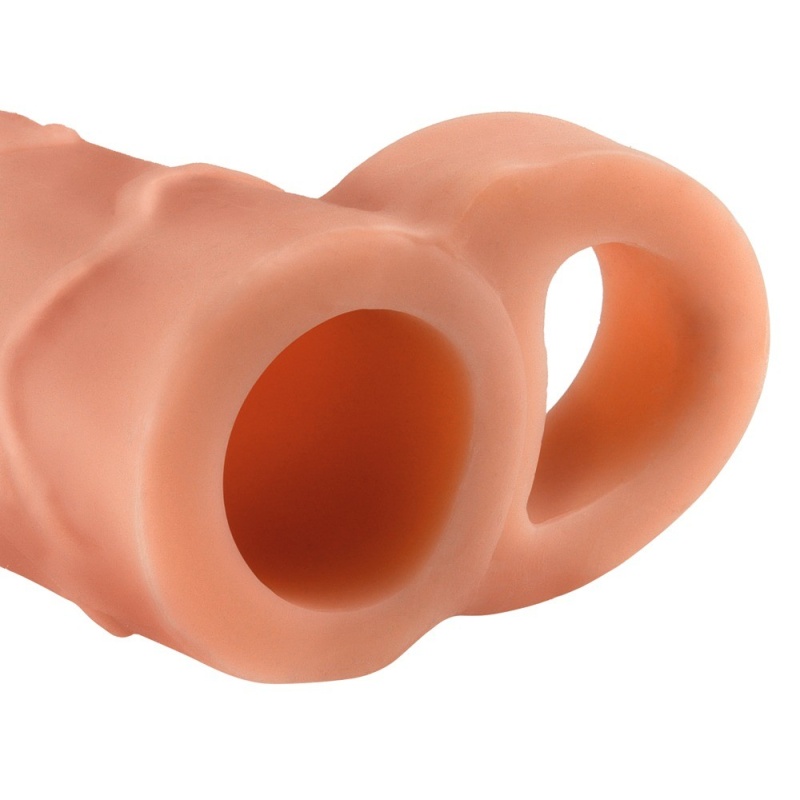 Nakładka na penisa FXTP 1 Ext Ball Strap Light — TPE z pierścieniem na jądra, wydłużenie +2,5 cm, długość całkowita 17,7 cm - 3