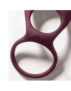 Pierścień- Vibrating Double Cockring Daydream Wine Red 2