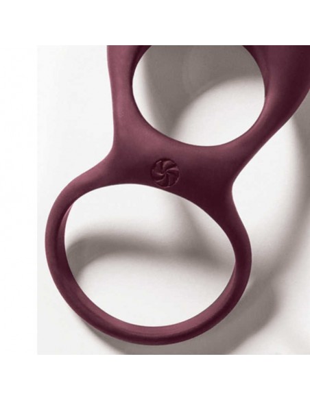 Pierścień- Vibrating Double Cockring Daydream Wine Red