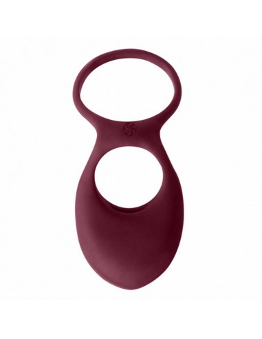 Pierścień- Vibrating Double Cockring Daydream Wine Red