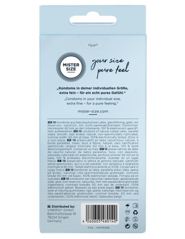 Mister Size 60mm pack of 10