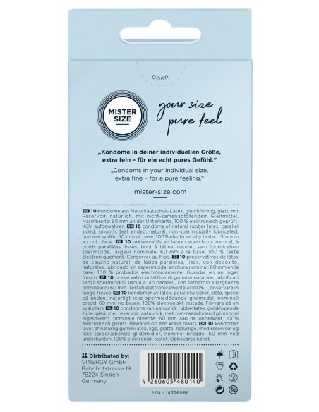 Mister Size 60mm pack of 10