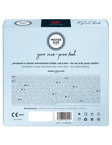 Mister Size 60mm pack of 36