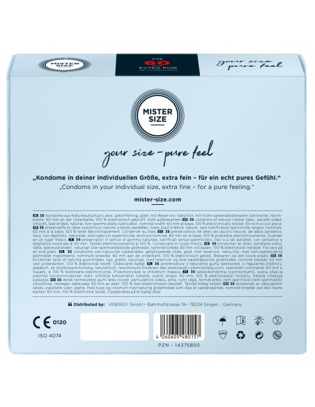 Mister Size 60mm pack of 36