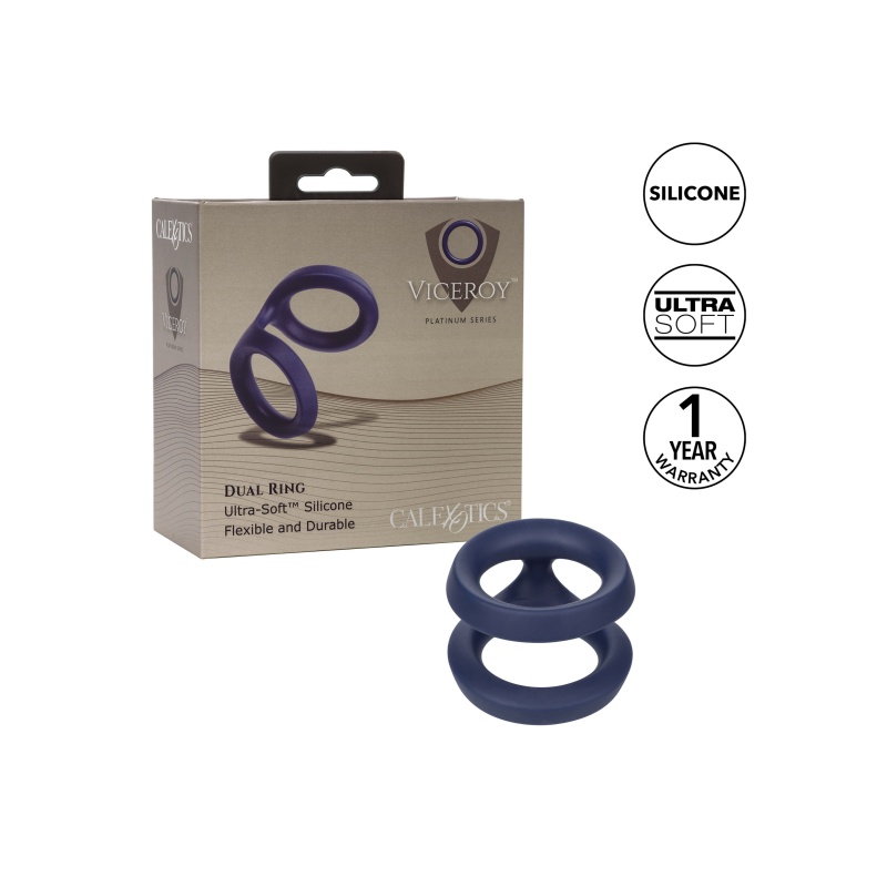 Pierścień na człon Viceroy Dual Ring Blue – podwójny pierścień silikonowy, średnica obręczy 3,25 cm - 4