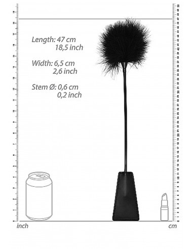 Ouch! Crop With Feather - Black