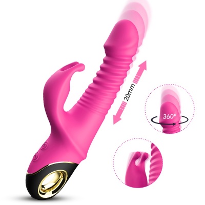 Wibrator Zing Pink z napędem pulsacyjno-rotacyjnym, silikon medyczny, 195 × 50 × 40 mm - 1 2