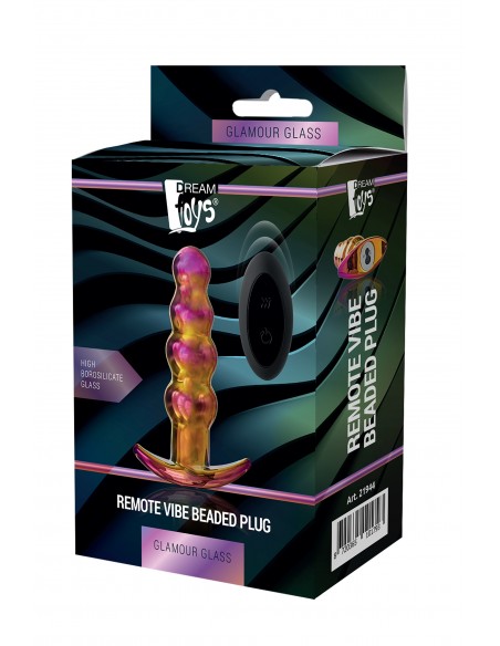 GLAMOUR GLASS REMOTE VIBE BEADED PLUG