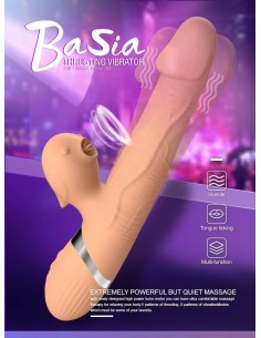 Wibrator-Basia Thtusting Vibrator 2 in 1 Tongue Vibrators USB 2