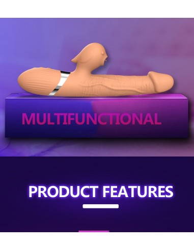 Wibrator-Basia Thtusting Vibrator 2 in 1 Tongue Vibrators USB