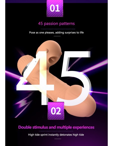 Wibrator-Basia Thtusting Vibrator 2 in 1 Tongue Vibrators USB