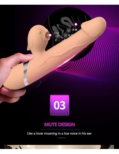 Wibrator-Basia Thtusting Vibrator 2 in 1 Tongue Vibrators USB