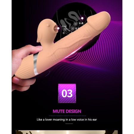 Wibrator Basia Thrusting 2w1 z rotacją wału i stymulacją łechtaczki – długość ok. 19 cm - 5