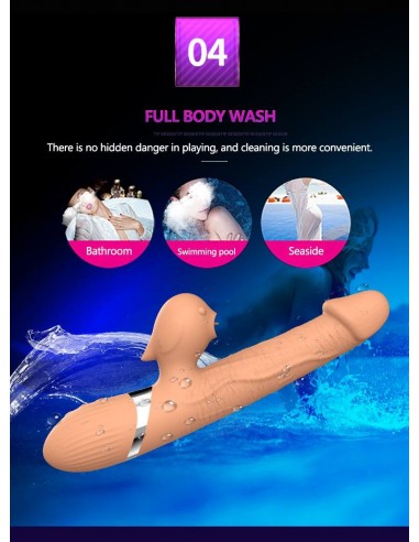 Wibrator-Basia Thtusting Vibrator 2 in 1 Tongue Vibrators USB