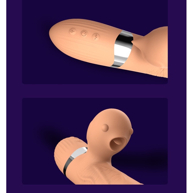 Wibrator Basia Thrusting 2w1 z rotacją wału i stymulacją łechtaczki – długość ok. 19 cm - 10