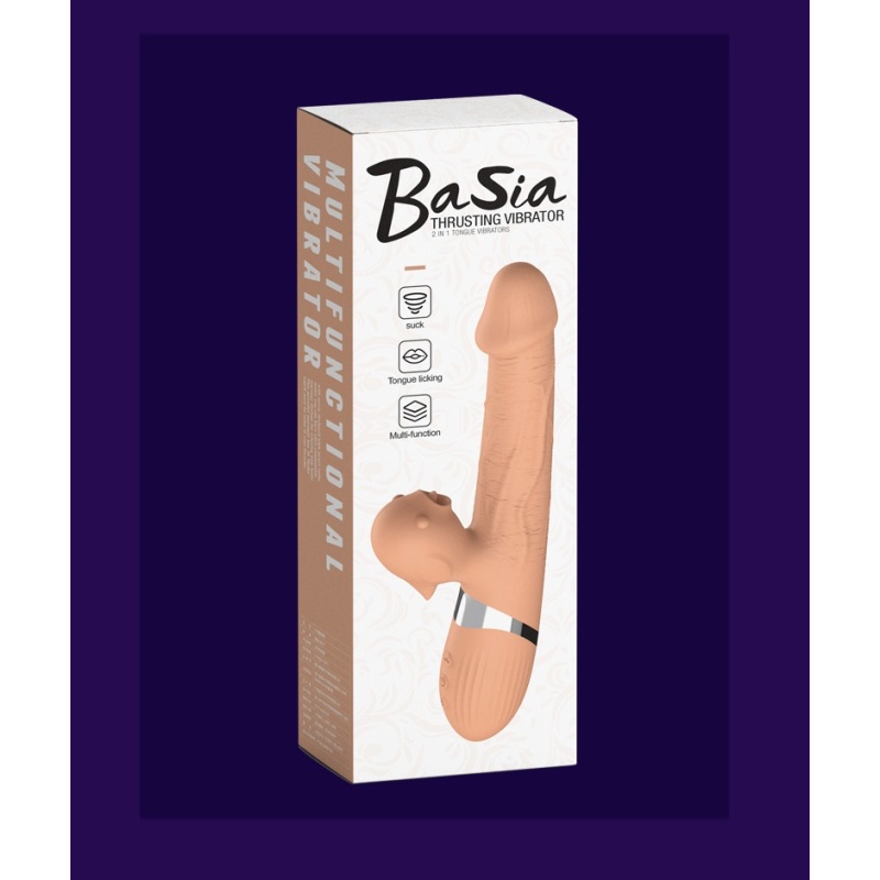 Wibrator Basia Thrusting 2w1 z rotacją wału i stymulacją łechtaczki – długość ok. 19 cm - 11