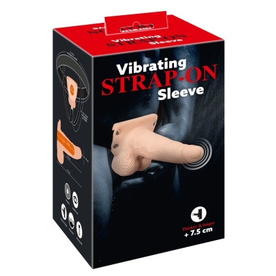 Nakładka na penisa z wibracją Vibrating Strap-On Sleeve – 7 trybów, długość całkowita 17,5 cm - 1