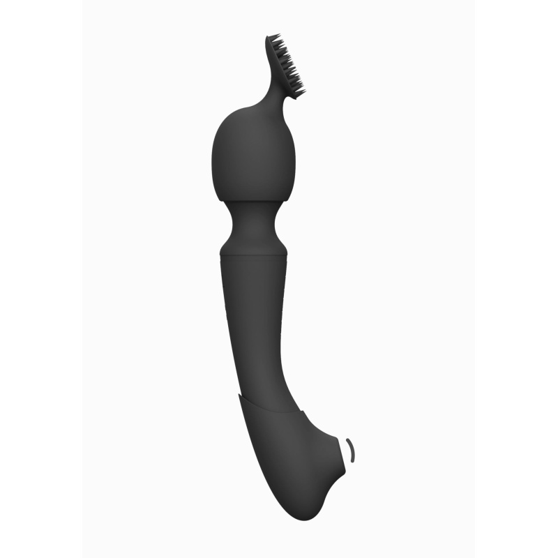 Stymulator dwustronny NAMI Black z falą powietrzną i 2 silnikami NG F1, 4 końcówki, 21,8 cm - 5