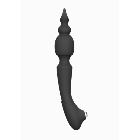 Stymulator dwustronny NAMI Black z falą powietrzną i 2 silnikami NG F1, 4 końcówki, 21,8 cm - 7