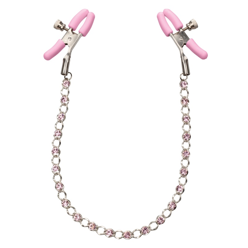 Zaciski na sutki Crystal Nipple Teasers z żelaza bezniklowego, z regulacją nacisku, 30,5 cm - 1