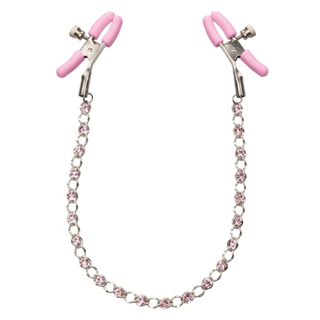 Zaciski na sutki Crystal Nipple Teasers z żelaza bezniklowego, z regulacją nacisku, 30,5 cm - 1