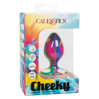 Korek analny Cheeky Medium Tie-Dye z przyssawką, 7,5 cm - 1 2