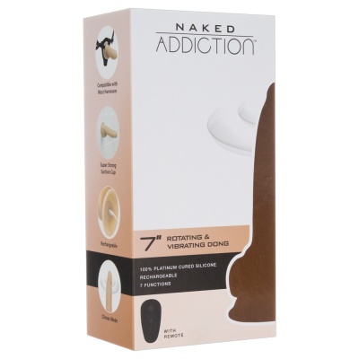Wibrator obrotowo-wibracyjny 7” Rotating & Vibrating Vanilla z obracającą się żołędzią i pilotem, 17,8 cm - 1