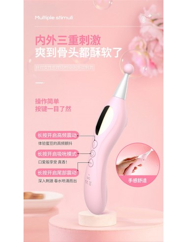 3 IN 1 clitoris suction vibration stick PINK
