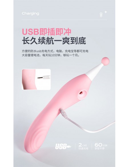 3 IN 1 clitoris suction vibration stick PINK