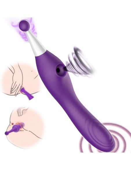 3 IN 1 clitoris suction vibration stick PURPLE