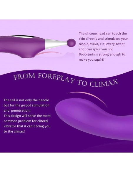 3 IN 1 clitoris suction vibration stick PURPLE